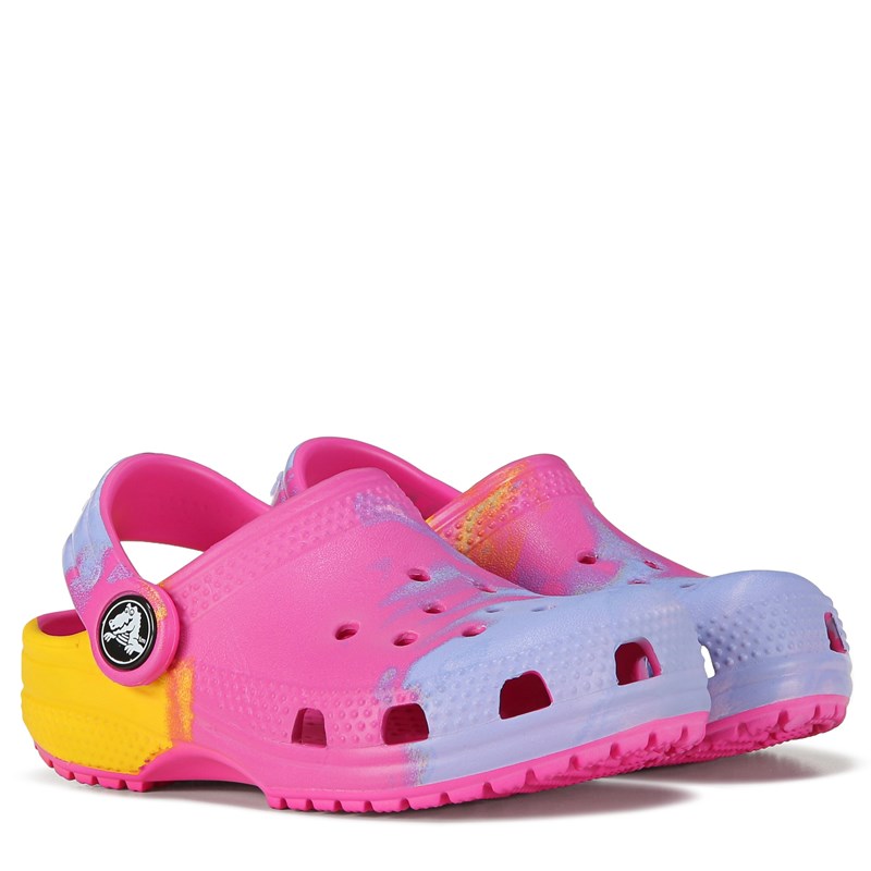 Crocs Kids' Classic Clog Toddler Shoes (Pink/Lavender Marble) - Size 8.0 M