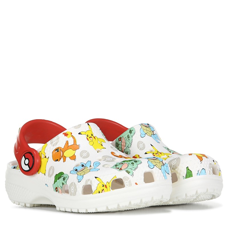 Crocs Kids' Classic Pokémon Clog Toddler Sandals (White Pokemon) - Size 8.0 M