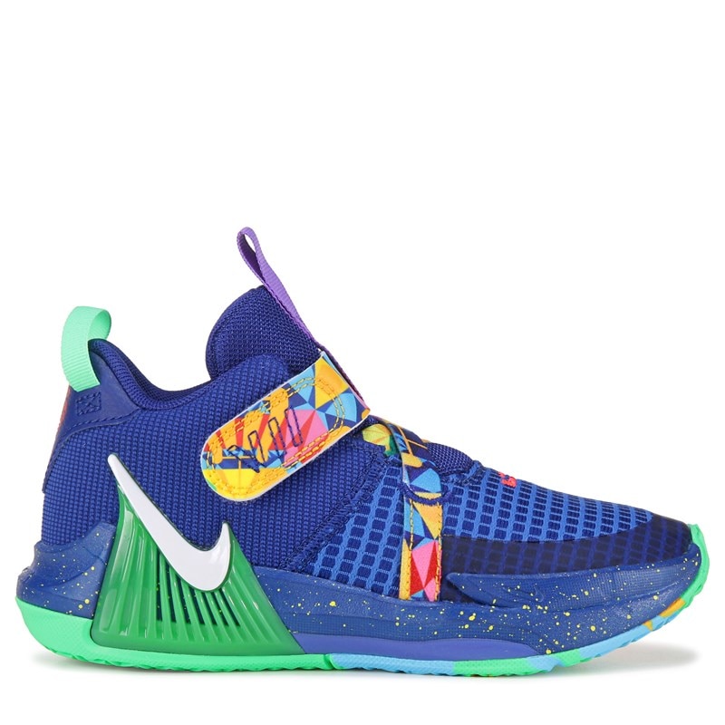 lebron james shoes for kids purple and blue