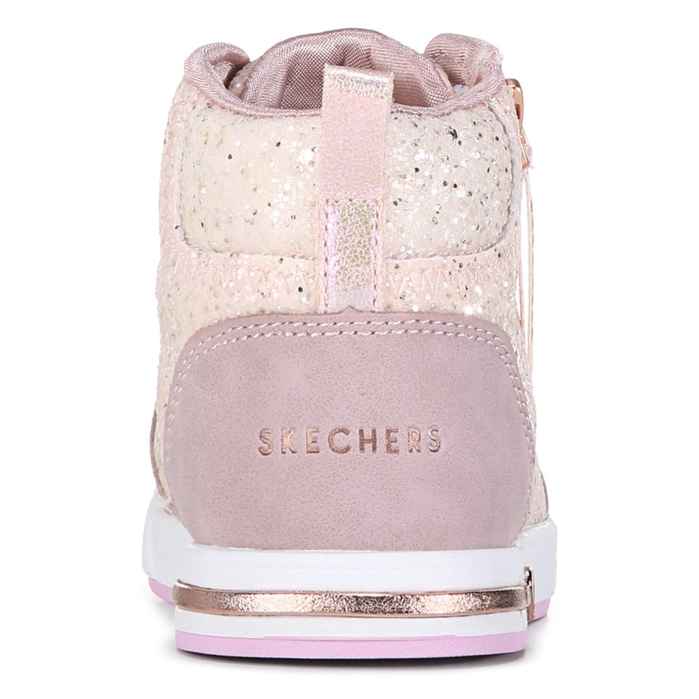 Skechers Girls Shoutouts Quilted Squad PU Ankle Boots