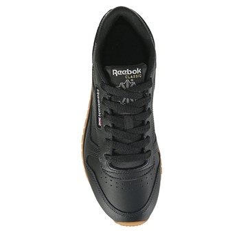 Womens Reebok Classic Leather Athletic Shoe - Black / Gum