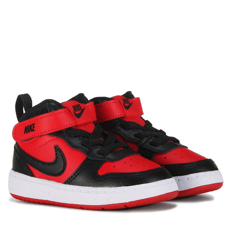Nike Kids' Court Borough 2 High Top Sneaker Baby/Toddler Shoes (Red/Black) - Size 9.0 M