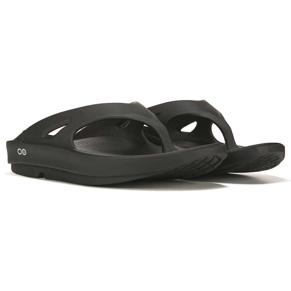  OOFOS OOriginal Sandal, Black - Men's Size 3, Women's Size 5 -  Lightweight Recovery Footwear - Reduces Stress on Feet, Joints & Back -  Machine Washable