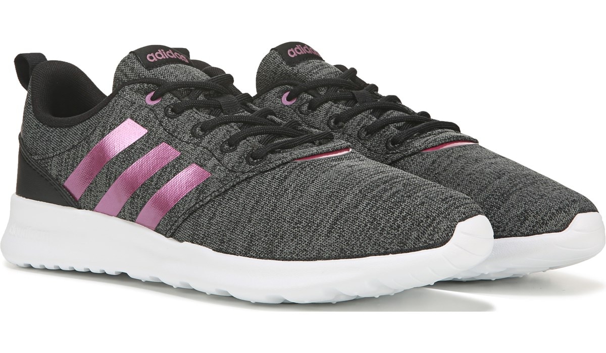 Adidas Women S Cloudfoam Qt Racer Sneaker Black Sneakers And Athletic Shoes Famous Footwear