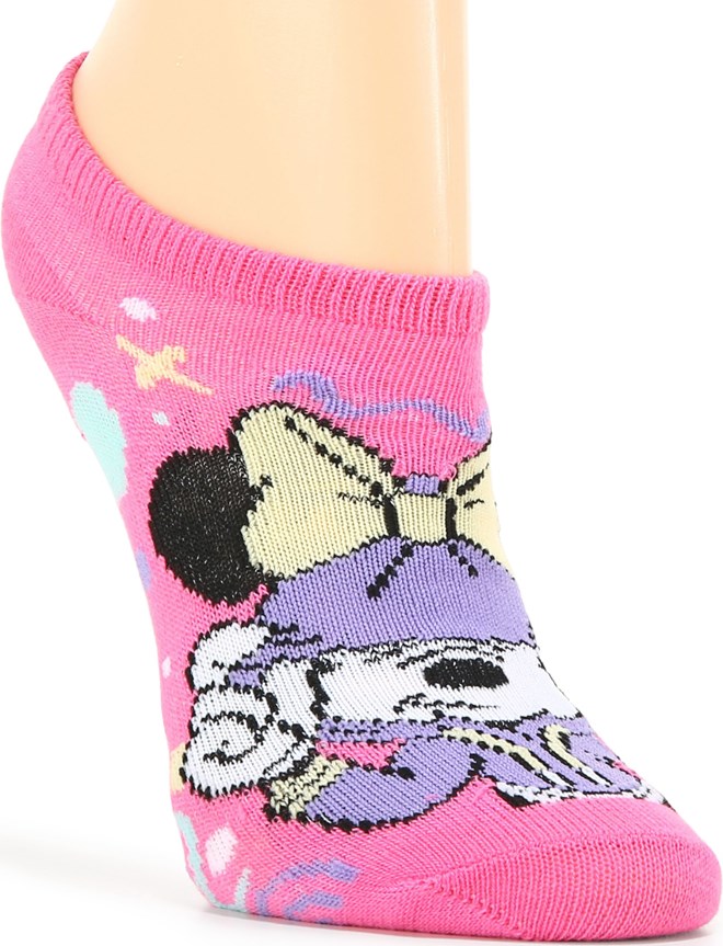 Minnie Mouse Girls Toddler 5 Pack No Show Socks (Shoe Size: 10-4