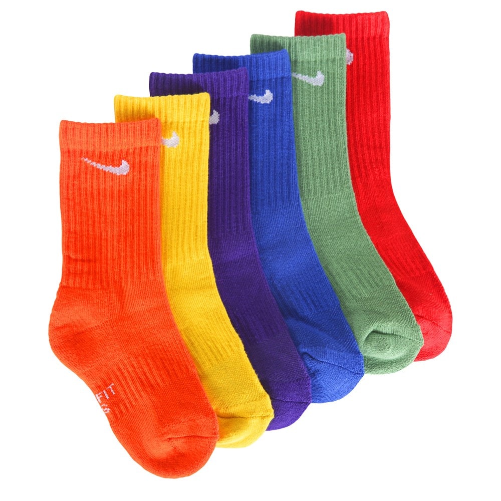 Nike Kids' 6 Pack Youth X-Small Cushioned Crew Socks