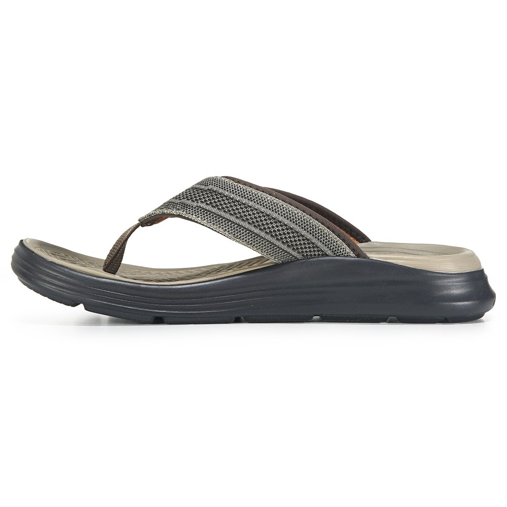 Skechers, Shoes, Skechers Mens Leather Memory Foam Comfort Flip Flop  Sandals 1