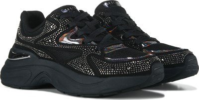 SKECHERS D’LITES DIAMOND ANNIVERSARY EDITION REVAMP BLACK SILVER GLITTER  SIZE 10