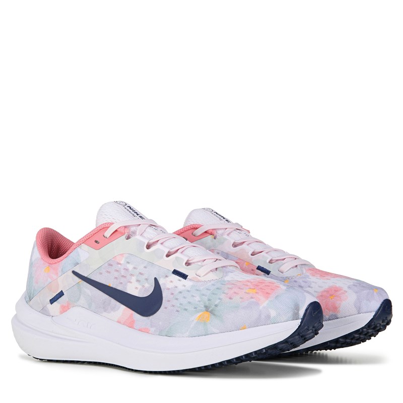 Nike Women's Winflo 10 Running Shoes (Pink/Navy/Coral Floral) - Size 9.0 M