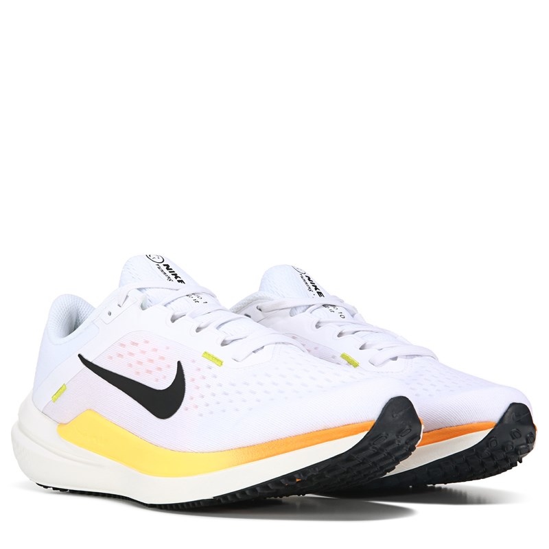 Nike Women's Winflo 10 Running Shoes (White/Black/Yellow/Orange) - Size 11.0 M