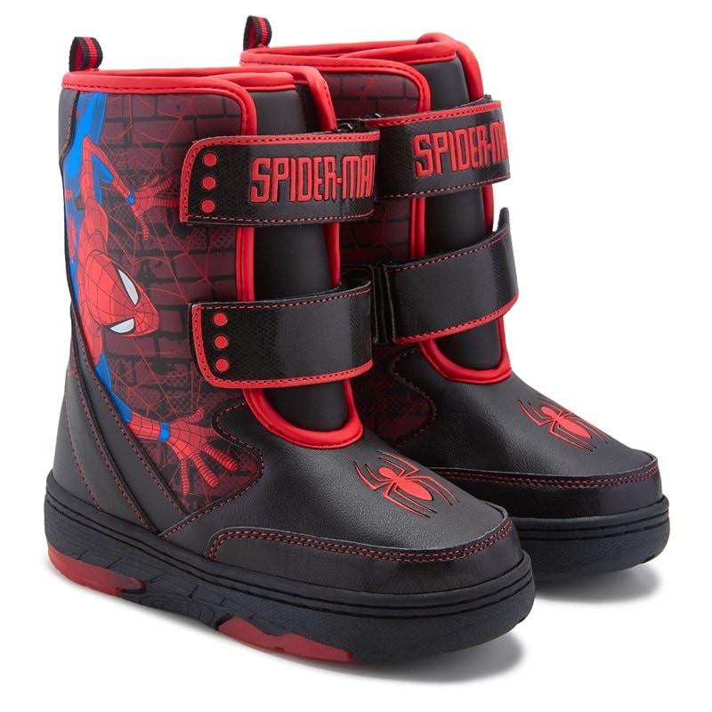 Marvel Toddler Boys Spider Man Winter Boots Red Black 8T