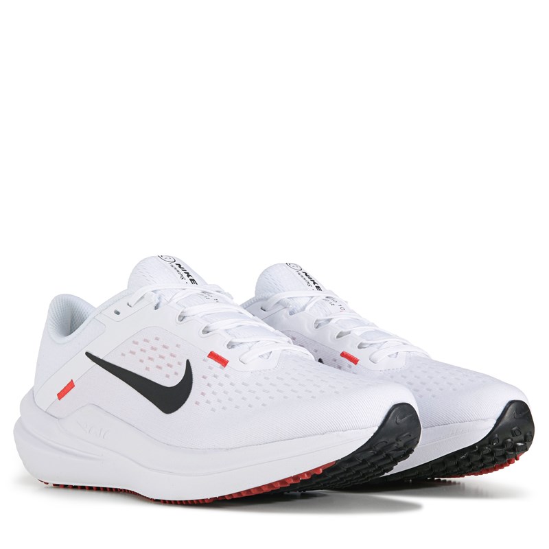 Nike Men's Air Winflo 10 Running Shoes (White/Black/Crimson Red) - Size 10.0 M