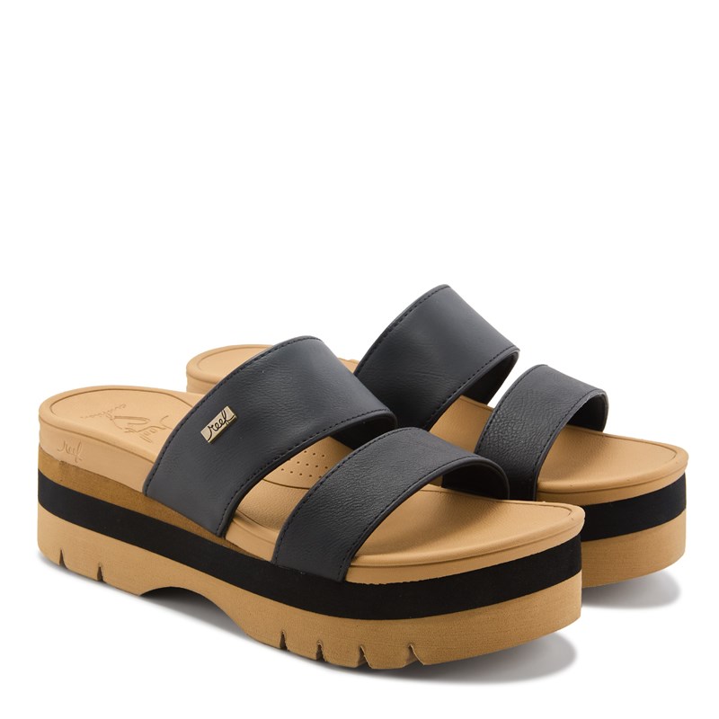 Reef Women's Banded Horizon 2.5 Slide Sandals (Black) - Size 8.0 M