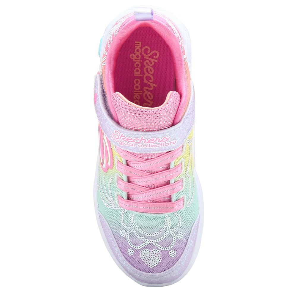 Skechers Kids Girls Glimmer Kicks-Fresh Glow Sneaker, Black, 10.5