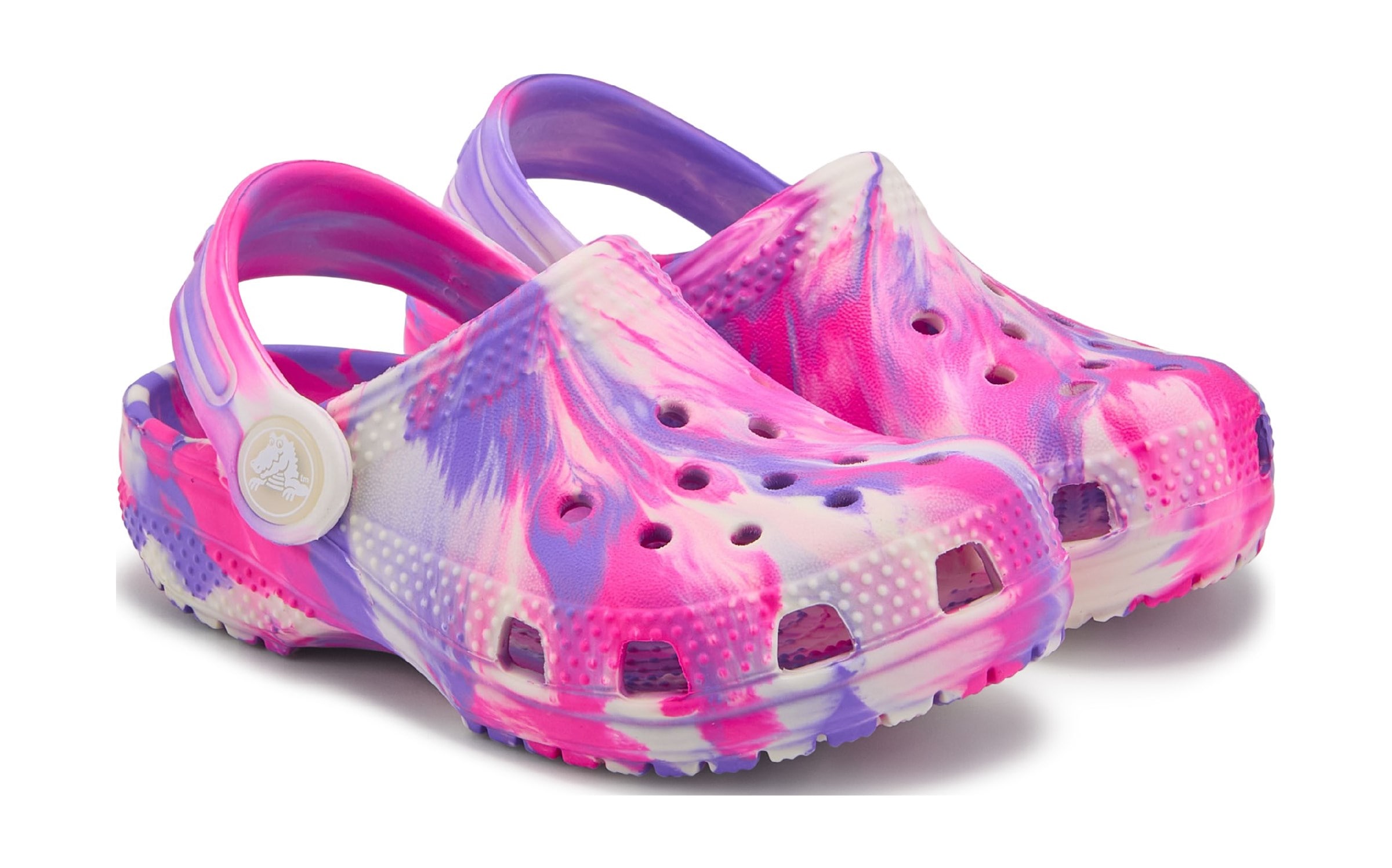 Dark pink tie fashion dye crocs