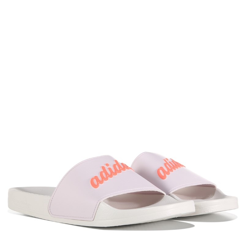 Adidas Women's Adilette Shower Slide Sandals (Almost Pink/Acid Red) - Size 8.0 M