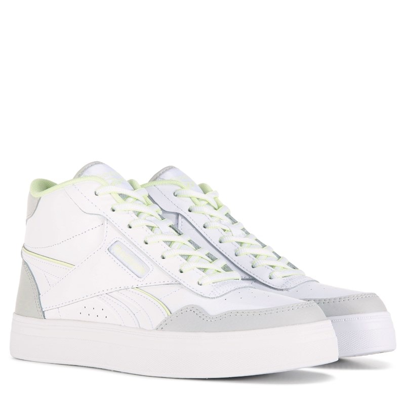 Reebok Women's Court Advance Bold High Top Sneakers (White/Fog Grey/Citrus Yellow) - Size 6.5 M -  IF7456