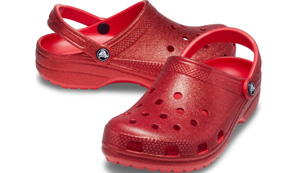 Red sparkly crocs on sale