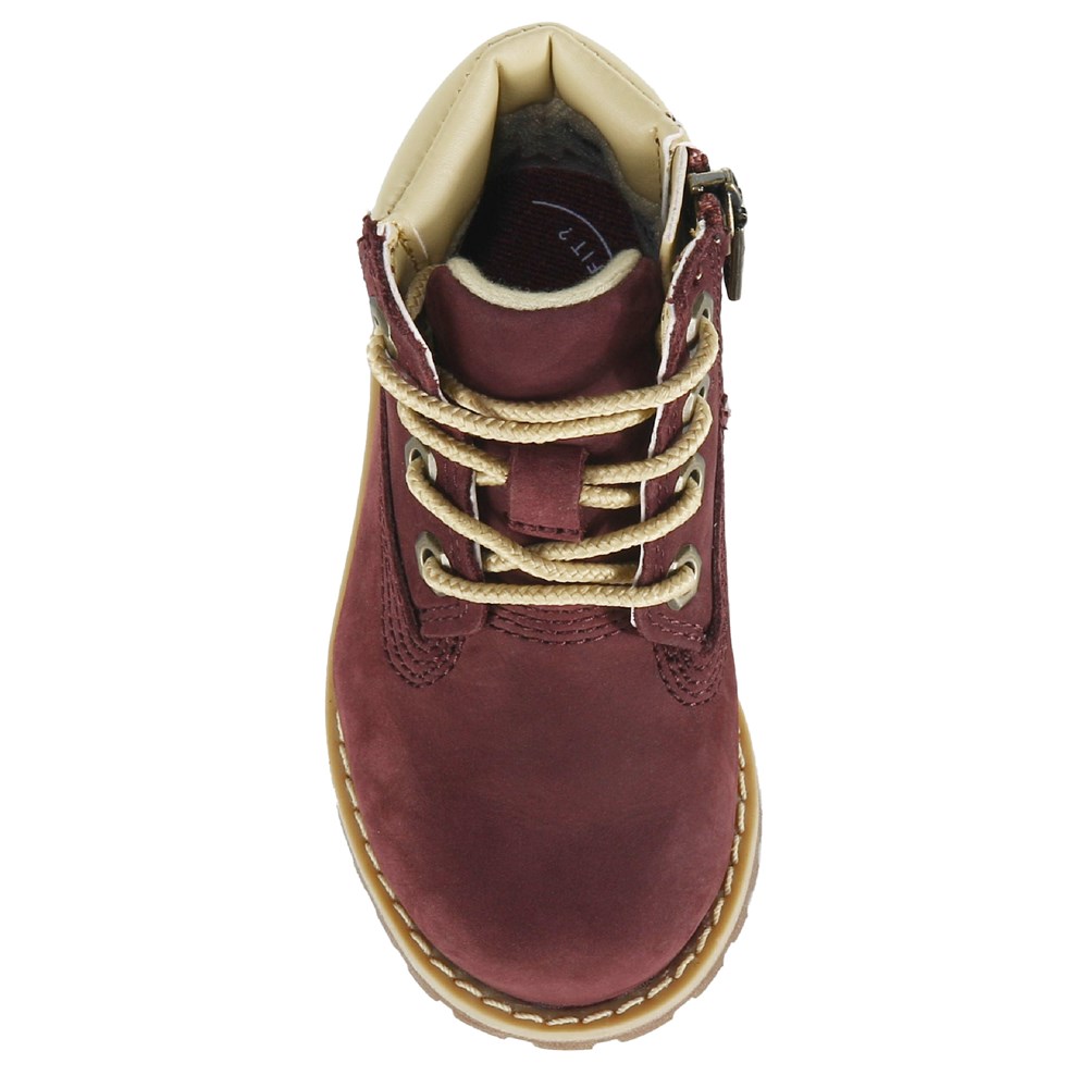 Burgundy timberlands best sale kids