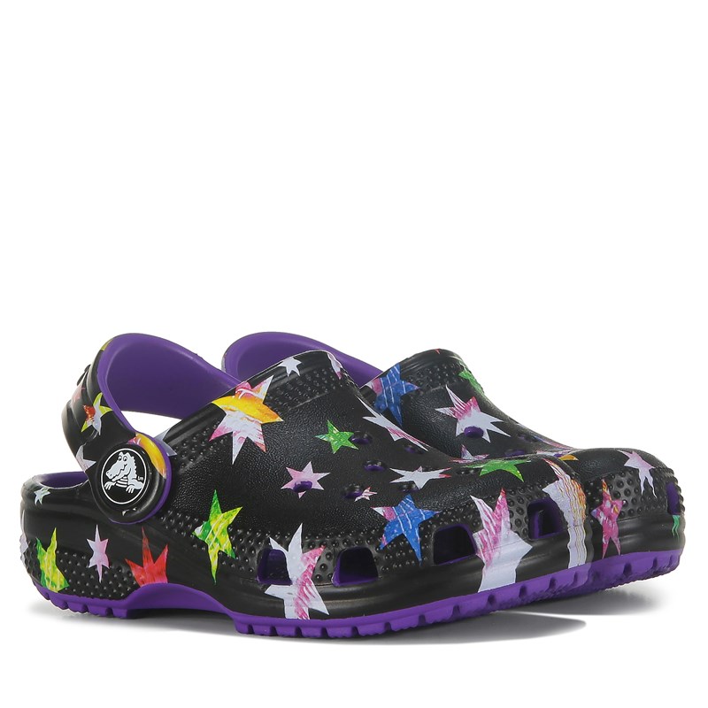 Crocs Kids' Classic Clog Toddler Shoes (Black Star Multi) - Size 9.0 M