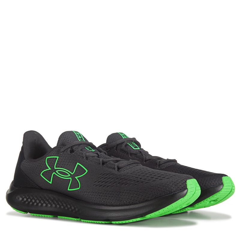 Under Armour Men's Charged Pursuit 3 Running Shoes (Grey/Black/Green) - Size 10.5 M