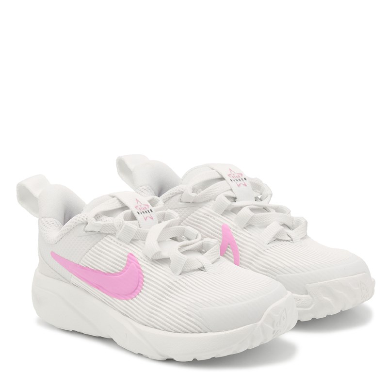 Nike Kids' Star Runner 4 Running Shoe Toddler Shoes (White/Pink) - Size 9.0 M