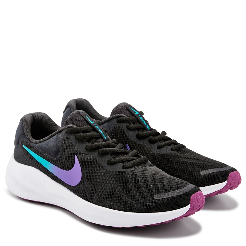 Nike Women's Revolution 7 Running Shoes (Grey/Grn/Violet) - Size 9.0 M