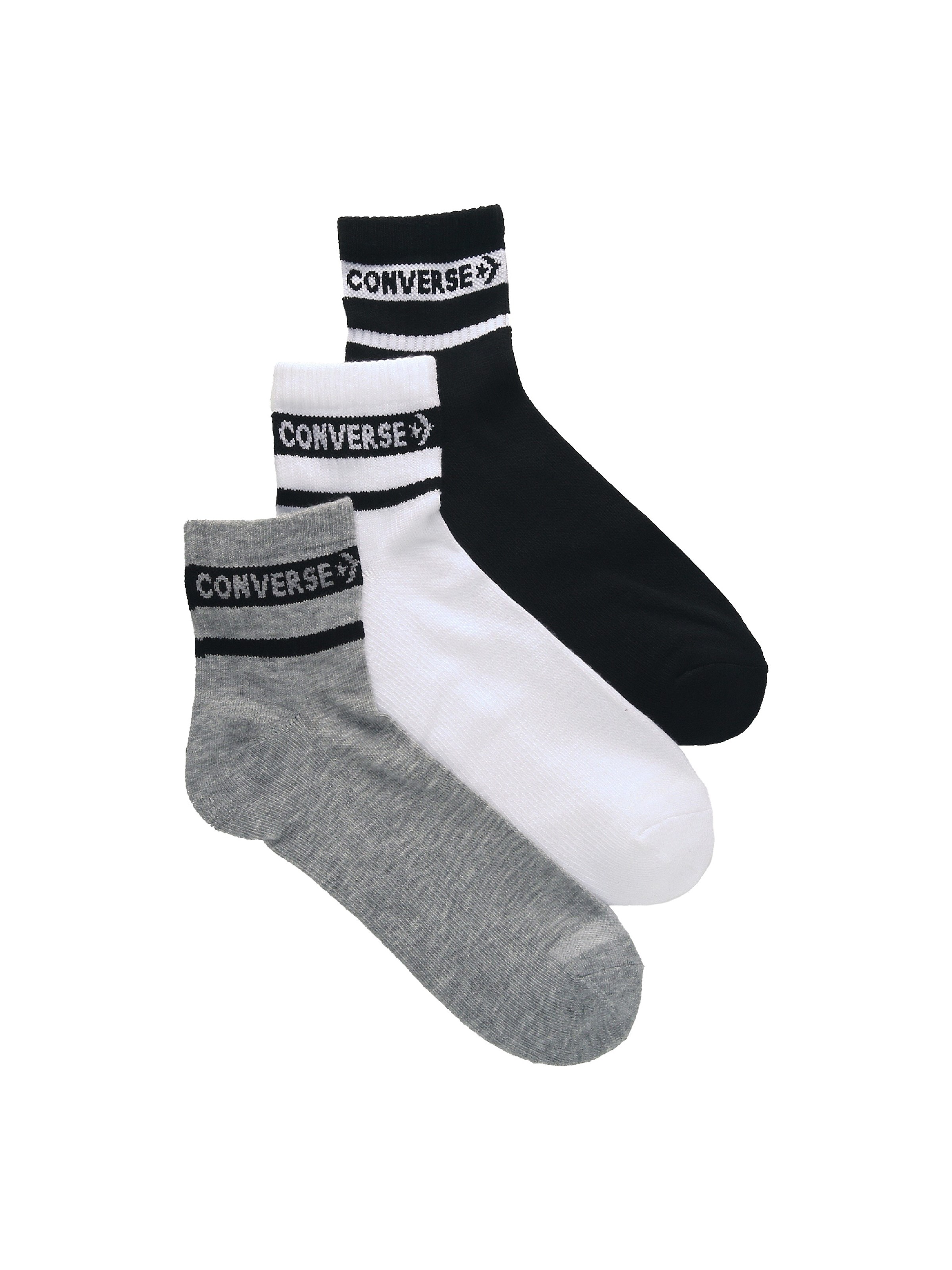 Converse Men\'s 3 Pack Famous Footwear | Socks Quarter