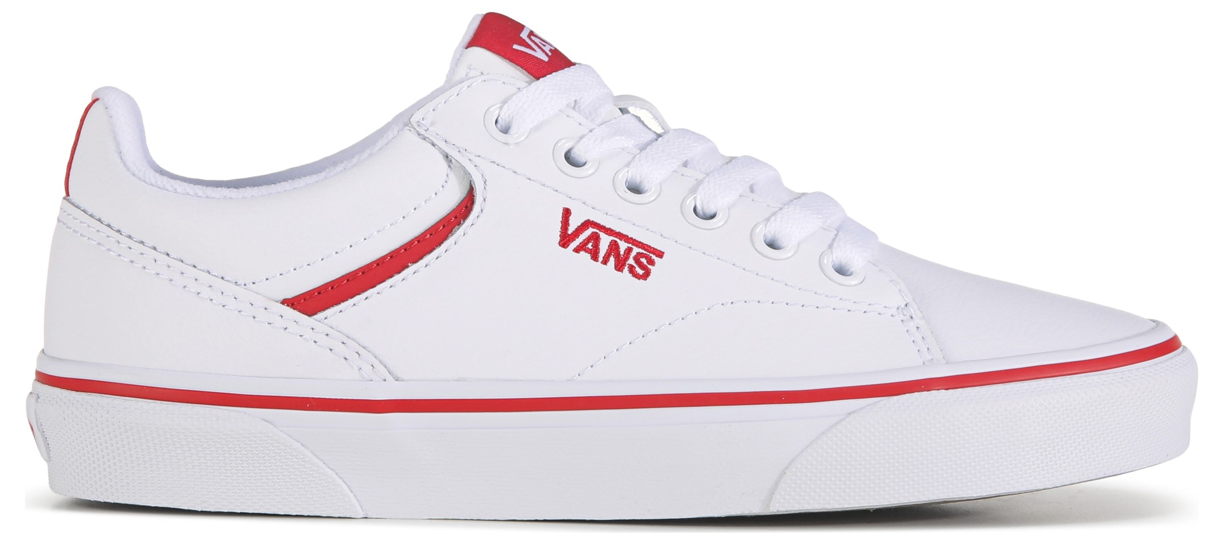 Vans Shoes Womens 6 Seldan Skate Sneakers Lace Up Flats White Leather  Comfort