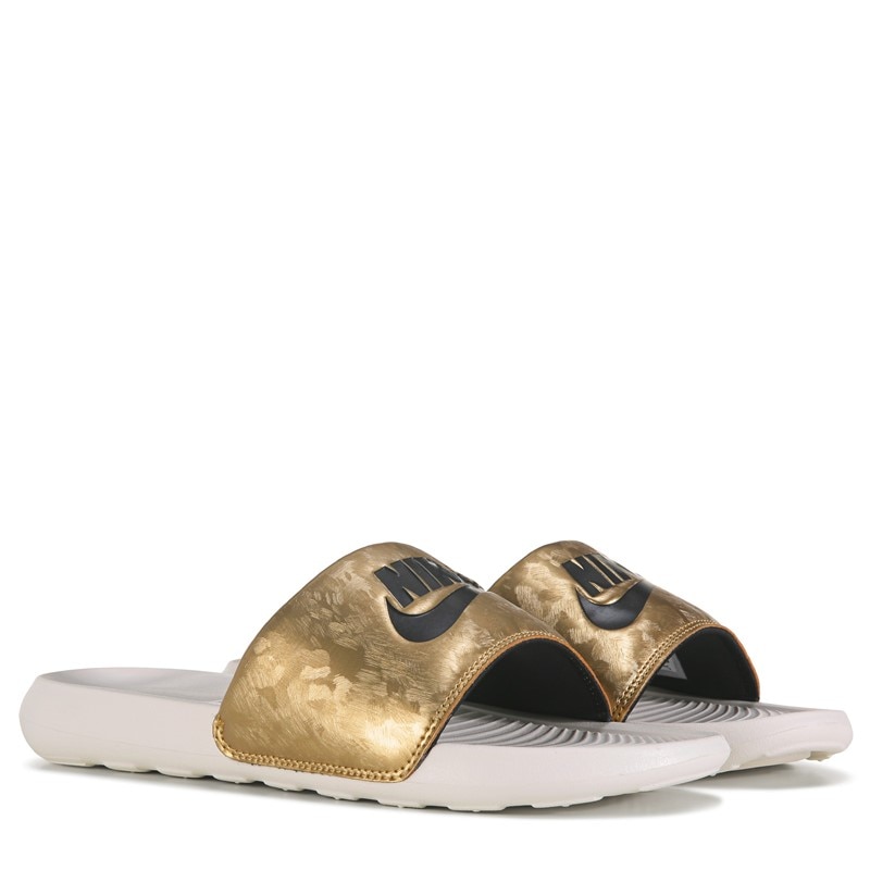 Nike Women's Victori One Slide Sandals (Silver Gold/Black) - Size 11.0 M