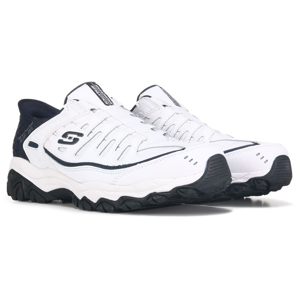 Stylishly Comfortable Skechers Afterburn Men's Size 10 Shoes in White and  Blue