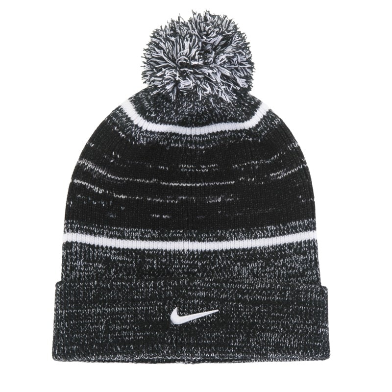 Swoosh Pom Cuffed Beanie Knit Hat