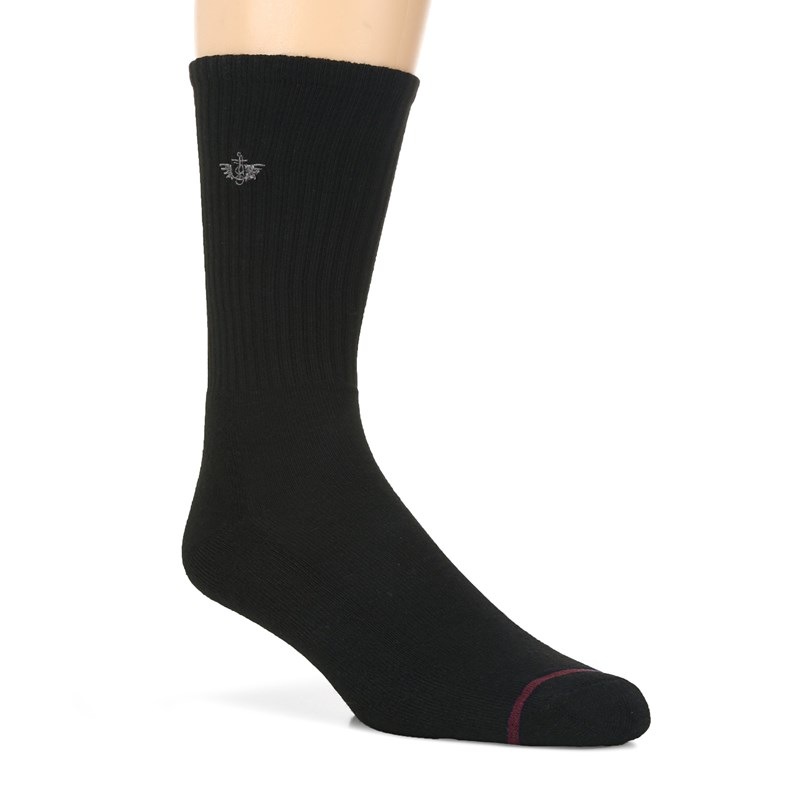 Dockers Men's 3 Pack 1/2 Cushion Crew Socks (Black) - Size 0.0 OT