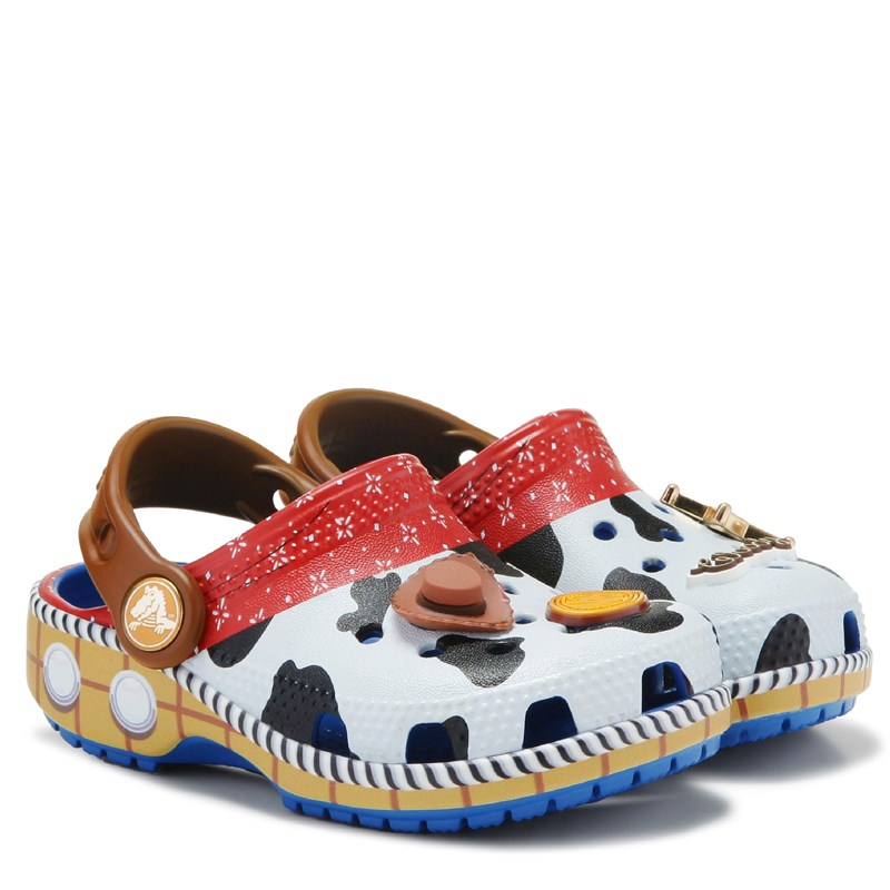 Crocs Kids' Disney Toy Story Classic Clog Toddler Sandals (Woody Print) - Size 4.0 M