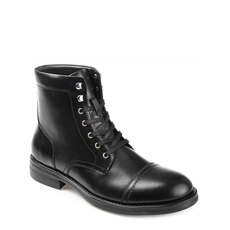 Thomas & Vine Men's Darko Cap Toe Boots (Black Leather) - Size 10.5 M