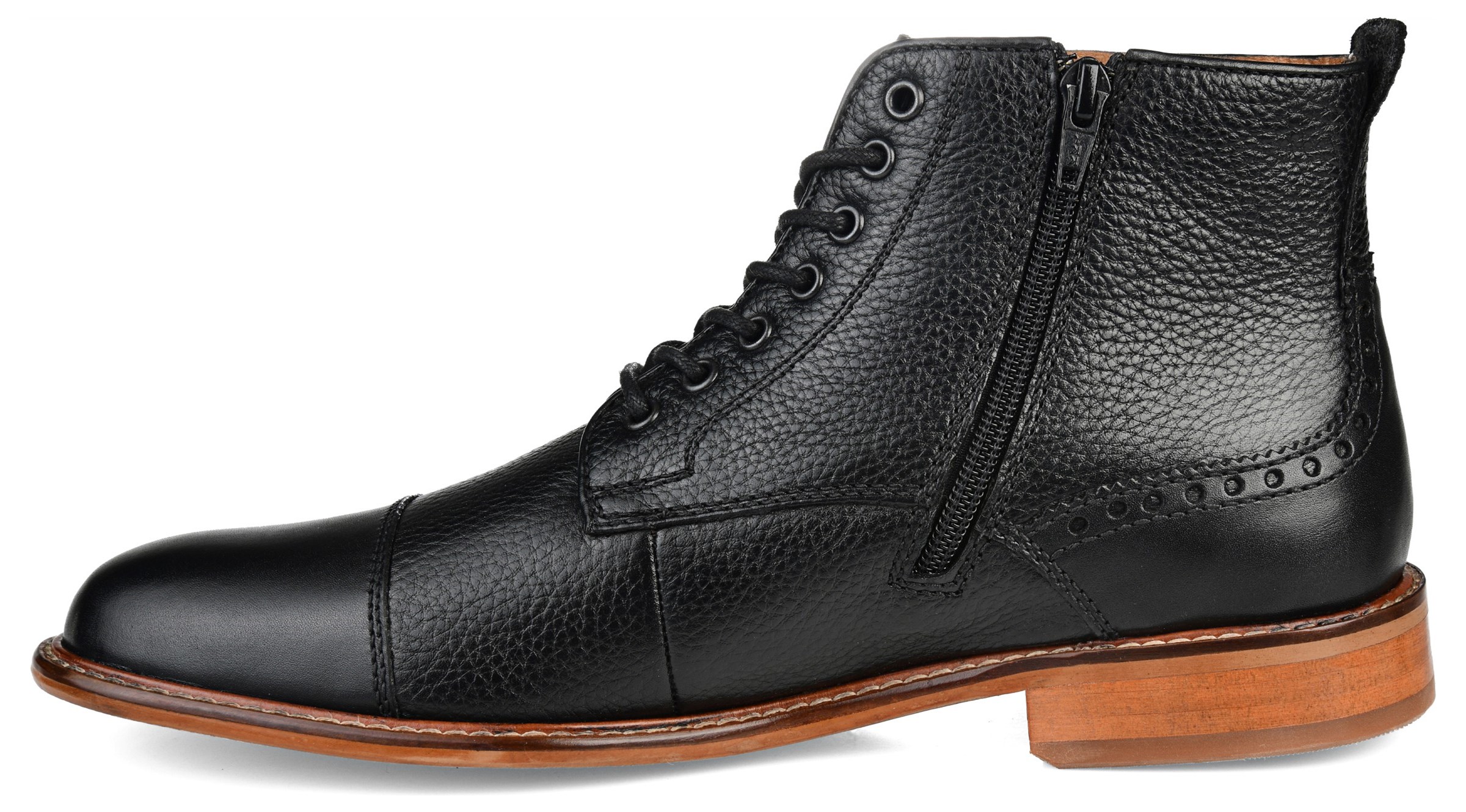 kinley wingtip zip boot