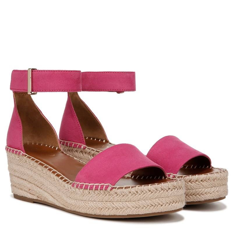 Franco Sarto Women's Pela Espadrille Wedge Sandals (Pink Microfiber) - Size 7.5 M