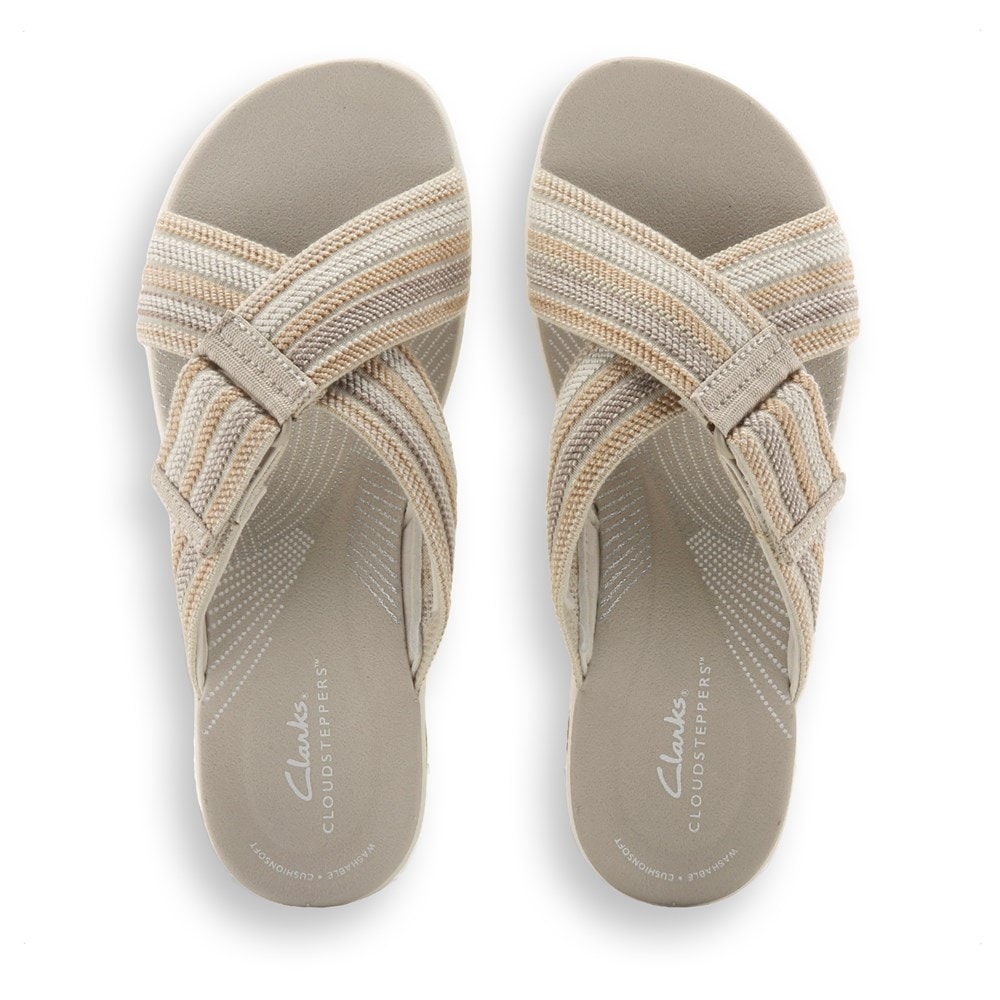 Clarks Cloudsteppers Arla Wave Sandal Women s Beige Size 10 Sandals