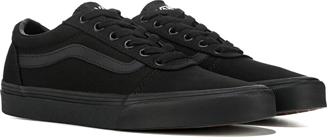 all black low cut vans