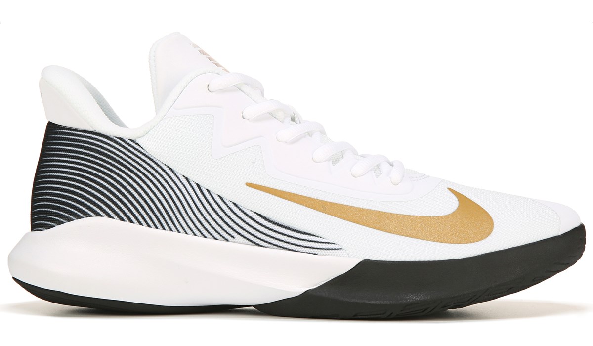 nike basketball shoes white and gold