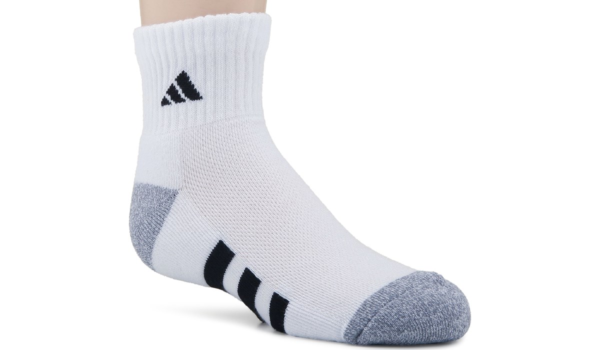 adidas Kids' 6 Pack Youth Medium Cushioned Ankle Socks