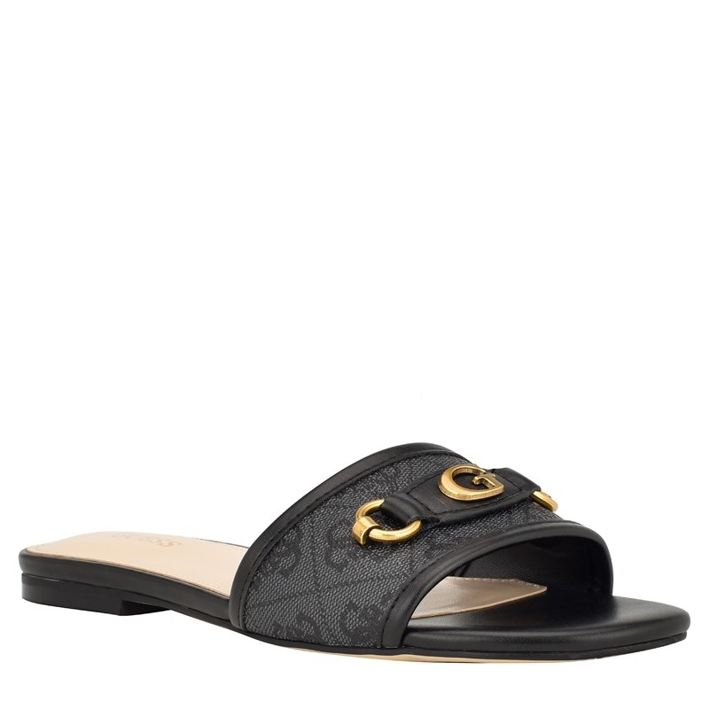 Guess Women's Hammi Slide Sandals (Black Fabric) - Size 5.0 M