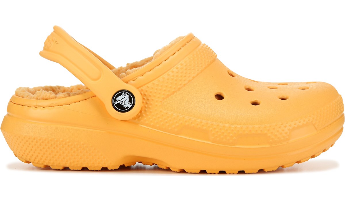 fuzzy orange crocs