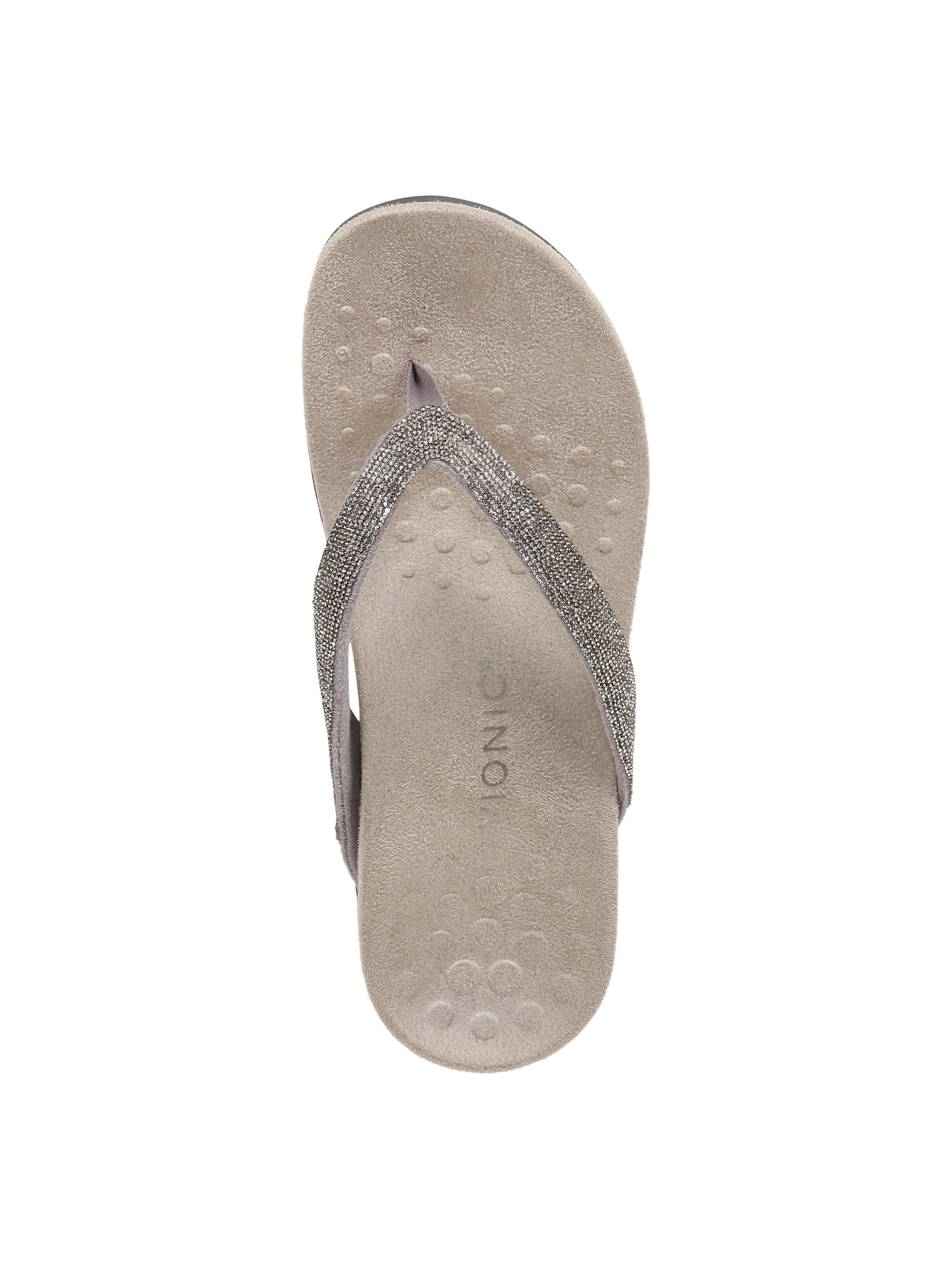 Vionic Dillon Women's Flip Flop Arch Support Sandal Pewter Metallic Fits  Size 10