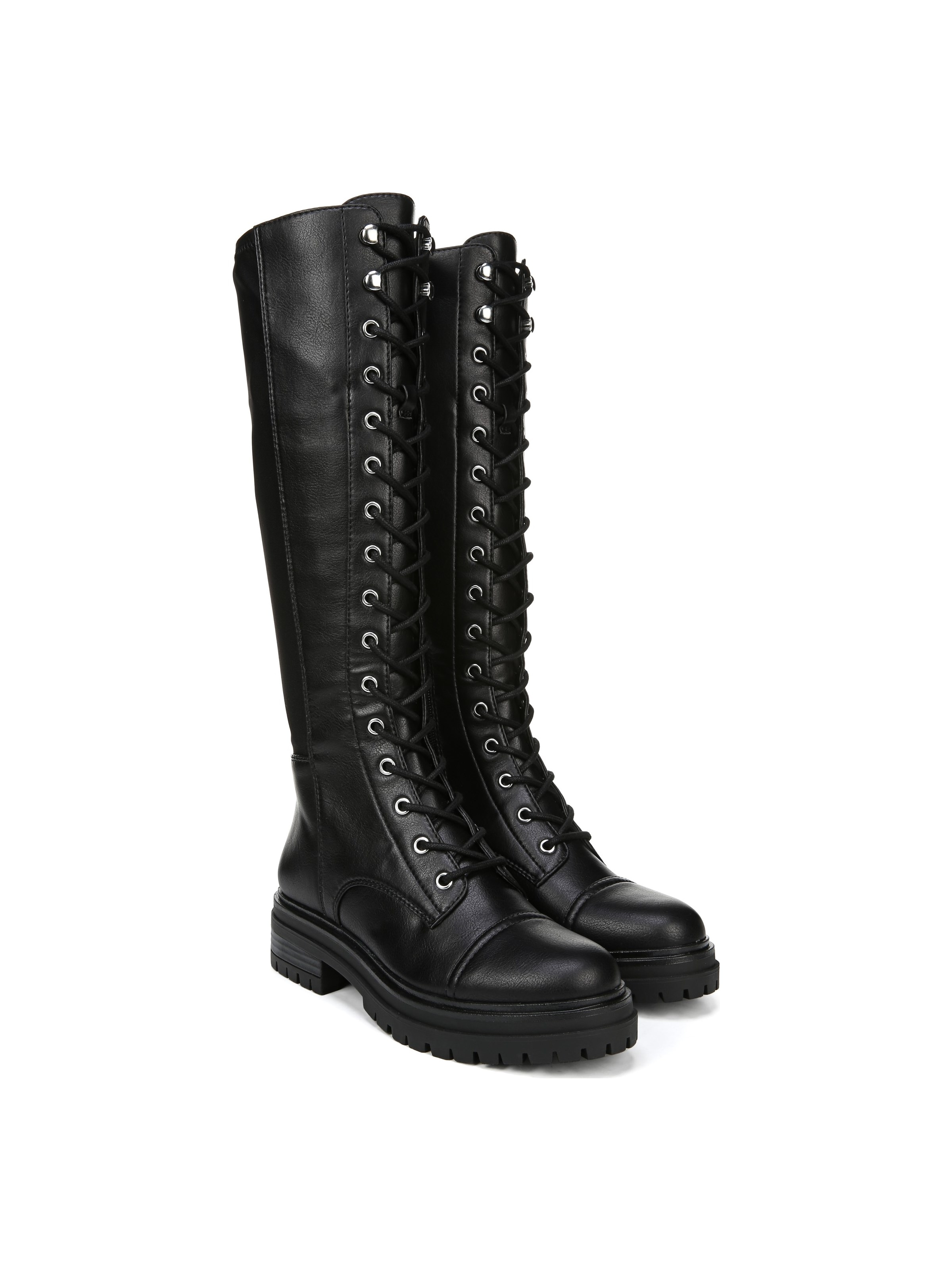 gwen faux leather tall combat boots