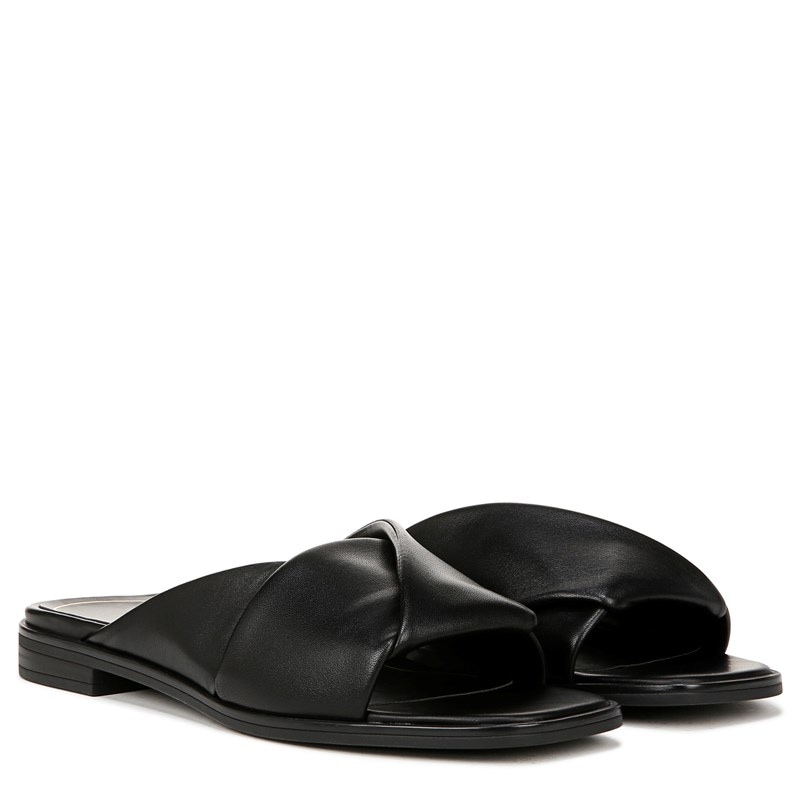 Vionic Women's Miramar Slide Sandals (Black Nappa Leather) - Size 9.0 M