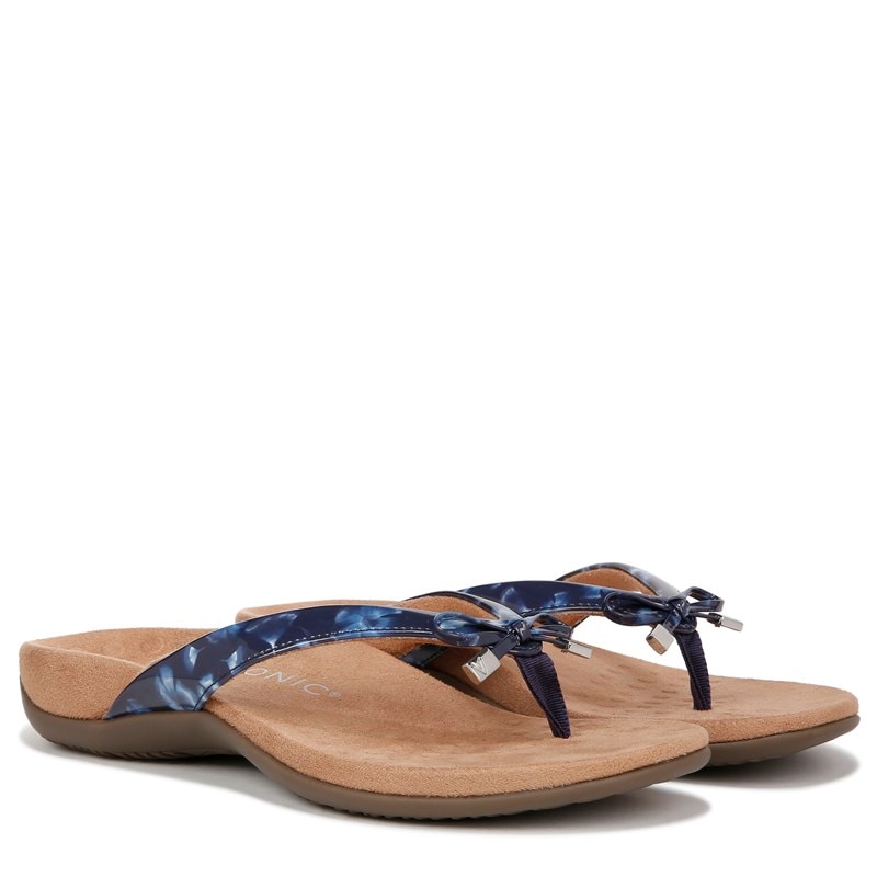 Vionic Women's Bella Narrow/Medium/Wide Flip Flop Sandals (Navy Synthetic) - Size 8.5 M