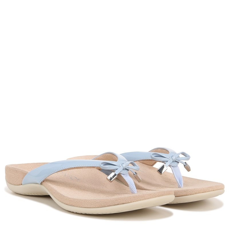 Vionic Women's Bella Narrow/Medium/Wide Flip Flop Sandals (Blue Synthetic) - Size 10.0 M
