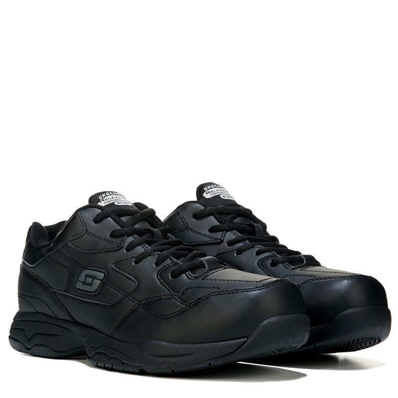 Skechers Work Men's Felton Memory Foam Slip Resistant X-Wide Sneakers (Black) - Size 10.5 2W