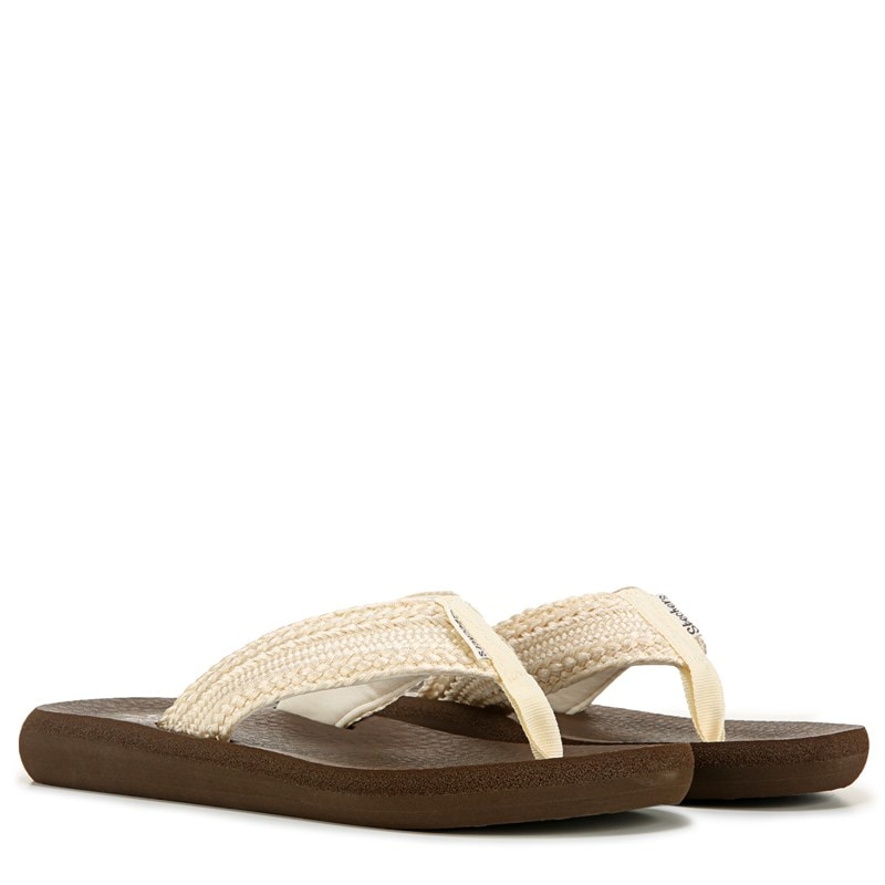 Skechers Women's Asana Hidden Valley Flip Flop Sandals (Natural) - Size 9.0 M